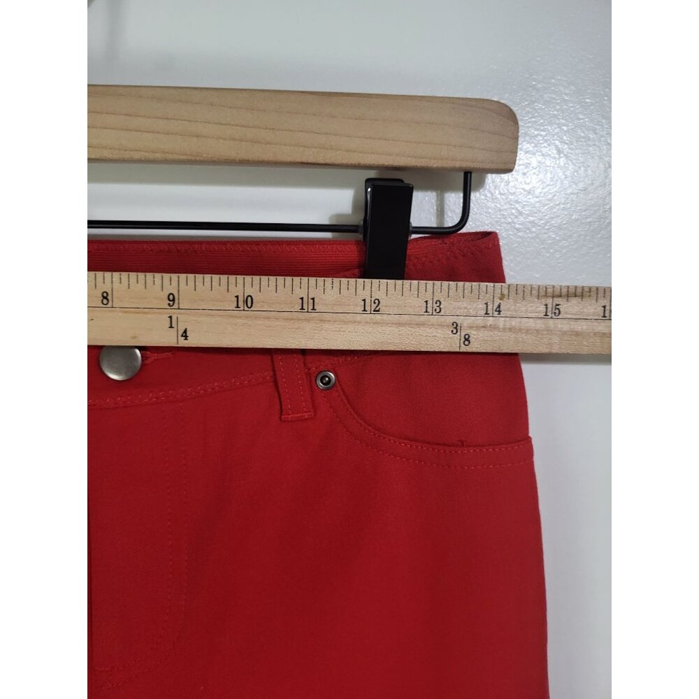 CHICO'S Women's SZ OO (US XS/2) Getaway 5 Pocket Cropped Pants Scarlet Sun Red - Picture 7 of 11